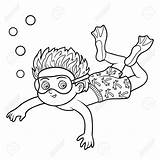 Boy Swimming Coloring Pages sketch template