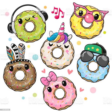 Kawaii Donut Drawing - Printable Find A Word