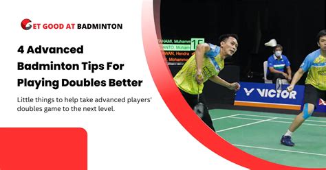 4 Advanced Badminton Tips For Playing Doubles Better - Get Good At ...