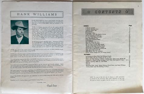 Hank Williams – Signed 1950 “Country Hit Parade” Songbook