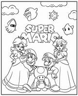 Super Mario Characters coloring Page sketch template