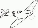 Spitfire Plane Coloring Pages sketch template