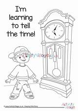 Telling Time Coloring Sheet Pages sketch template