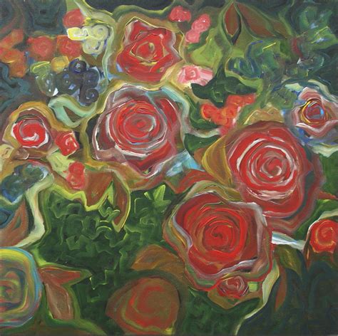 Sage Mountain Studio: Abstract Painting of Roses - I Dreamed of Roses