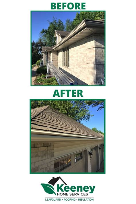 Before and After Green Bay, Wisconsin LeafGuard Gutter Installation