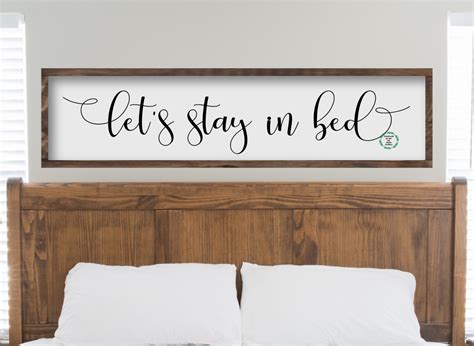 Let's Stay In Bed Over The Bed Master Bedroom Sign | Etsy | Bedding ...