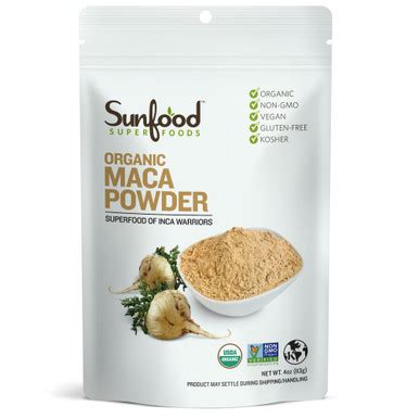 Maca Powder 8oz, Certified Organic Sunfood Superfoods