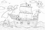 Whimsical Pirate Adventure Coloring Page For Kids Activities And Crafts  sketch template