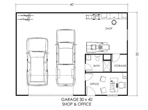 the garage floor plan with two cars in it