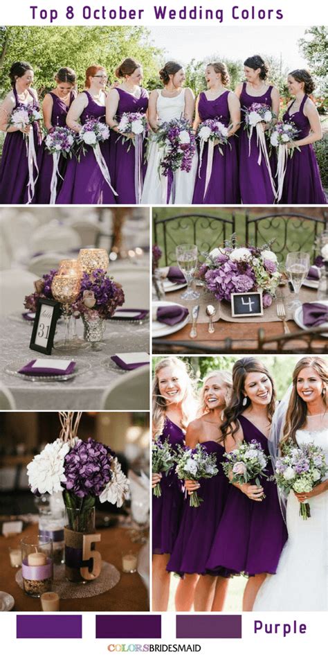 Top 8 October Wedding Colors - Purple Wedding #colsbm #weddings #weddingideas #purplewedd ...