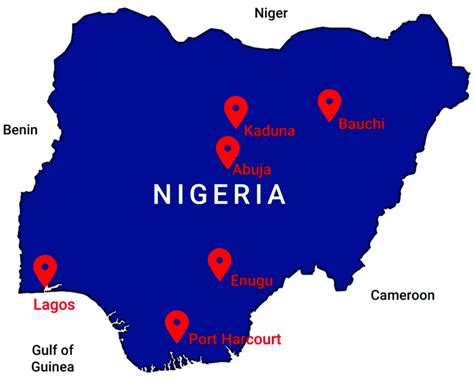 Map of Nigeria showing the cities' locations. | Download Scientific Diagram