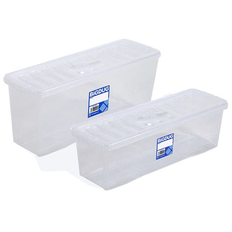 Plastic CD DVD Storage Boxes Box Clear Storage Containers Hold 52 CDs ...