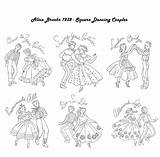 Square Dancing Men & Women To Embroidery On Dress Skirts  Etsy sketch template