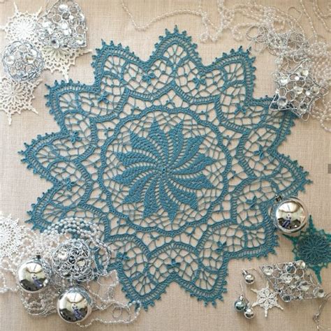 Jual Taplak meja rajut bulat handmade doily crochet S08 - Broken White ...