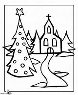 Christmas Church Coloring Page sketch template