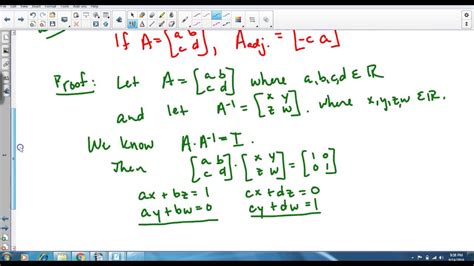 Determinant Method for Inverse Matrices - Proof - YouTube