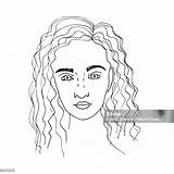 Portrait Of A Beautiful Girl For Coloring Stock Illustration  Download sketch template