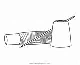 Cotton Reel And Needle Coloring Page For Kids  Free Everyday Objects sketch template