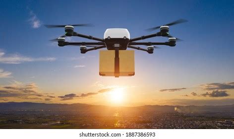 Drone Delivery Concept Autonomous Unmanned Aerial Stock Photo ...