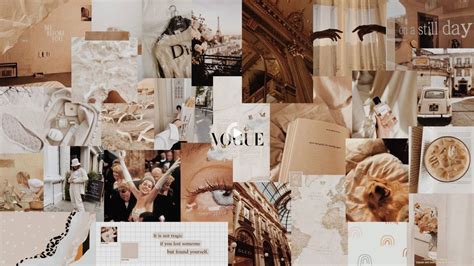 Download Dior, Gucci, Vogue Beige Aesthetic Collage Wallpaper | Wallpapers.com