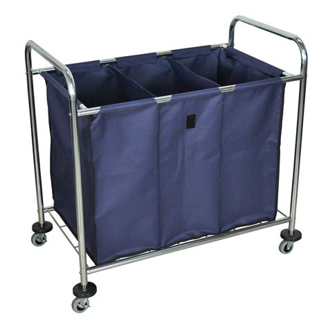 Luxor HL15 Heavy Duty Industrial Laundry Sorter Cart With Triple ...