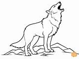 Howling Wolf Coloring Page For Kids  Free Printable howling sketch template