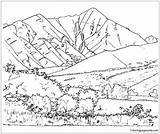 Coloring Mountain Mountaineer Pages Cartoon Mountains Drawing  sketch template