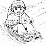 Premium Vector  Sledding coloring Page sketch template