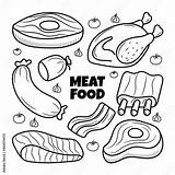 Meat Coloring Pages sketch template
