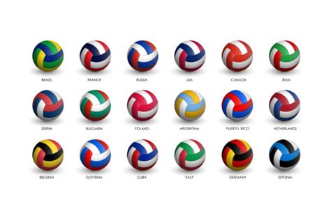 Realistic Volleyball Balls in Colors of Graphic by RNko · Creative Fabrica