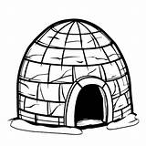 Coloring Book Page For Children Black And White Of igloo eskimo House  sketch template