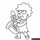 Lisa Simpson Coloring Page  Easy Drawing Guides sketch template