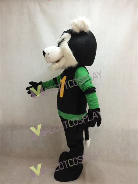 Custom Color Green and Black Shirt Bearcat Mascot Costume