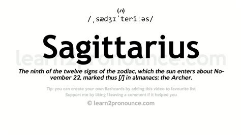 Sagittarius pronunciation and definition - YouTube