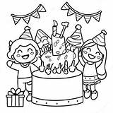 Excited Children At A Birthday Party Coloring Page  Pagescom sketch template