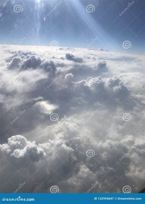Sky stock image. Image of plane, white, clouds - 132994647