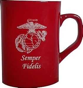 Amazon.com | USMC EGA Laser Engraved Mug - Red: Coffee Cups & Mugs