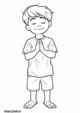 Boy praying coloring Page sketch template