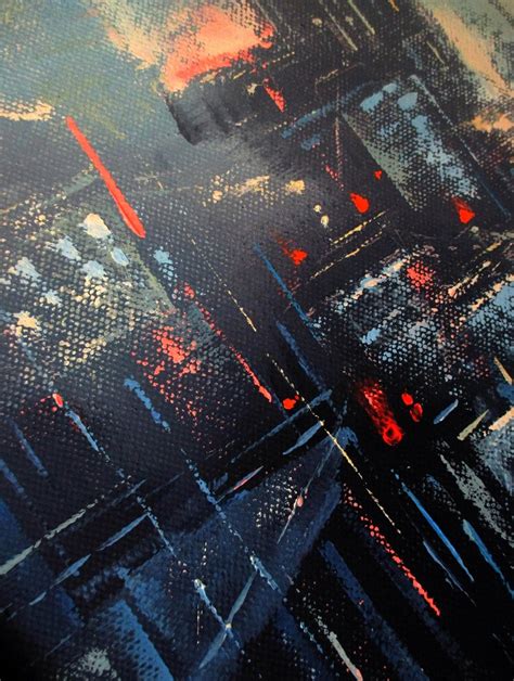 Hand Painted Modern City Oil Painting / NIGHT | Etsy