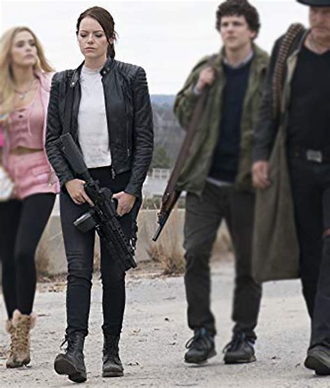 Zombieland: Double Tap Wichita (Emma Stone) Black Leather Jacket