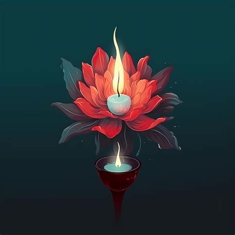 Premium AI Image | Illustration of a slower shaped candle lighting up a small space clean ...