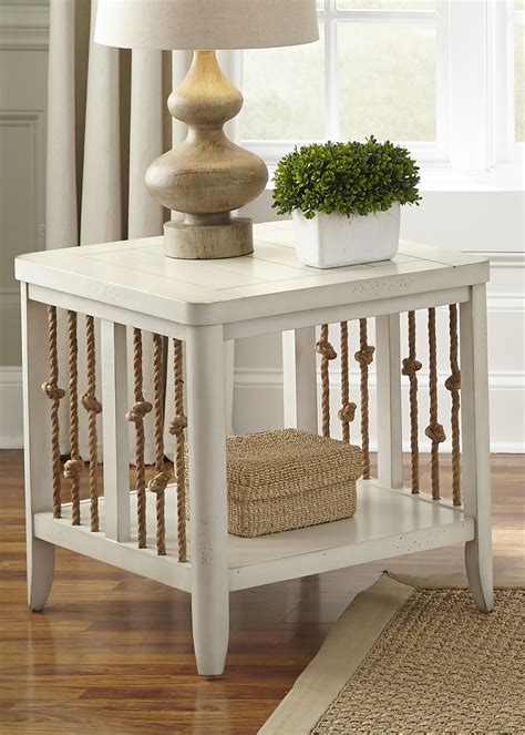 Liberty Furniture Dockside II Coastal End Table with Rope Accents | Royal Furniture | End Tables