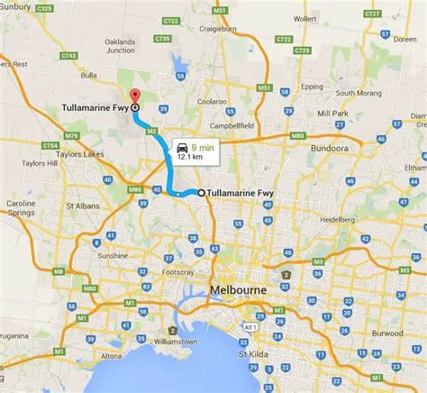 Tullamarine Freeway - Melbourne Airport & Map