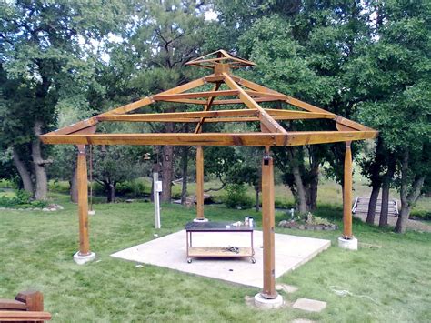 Custom steel gazebo style shade structure frame, customer provided ...