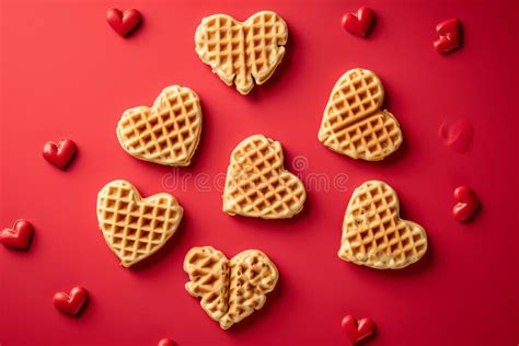 Fresh Heart Shaped Waffles. Valentine S Day Breakfast Treat Stock Photo - Image of lover, waffle ...
