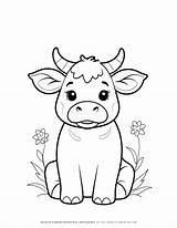 Cute Cow Coloring Page  A Fun And Easy Drawing Of Farm Animal For Kids sketch template