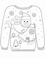 16 Ugly Christmas Sweater Colouring Pages  Mum In The Madhouse sketch template