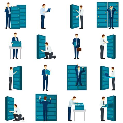 Flat Datacenter Icons Set 467870 Vector Art at Vecteezy