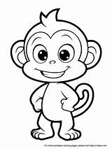 Free Printable Cartoon Monkey Coloring Page · InkPx sketch template