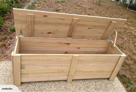 Wooden storage box | Outdoor wood, Garden storage, Diy bench outdoor
